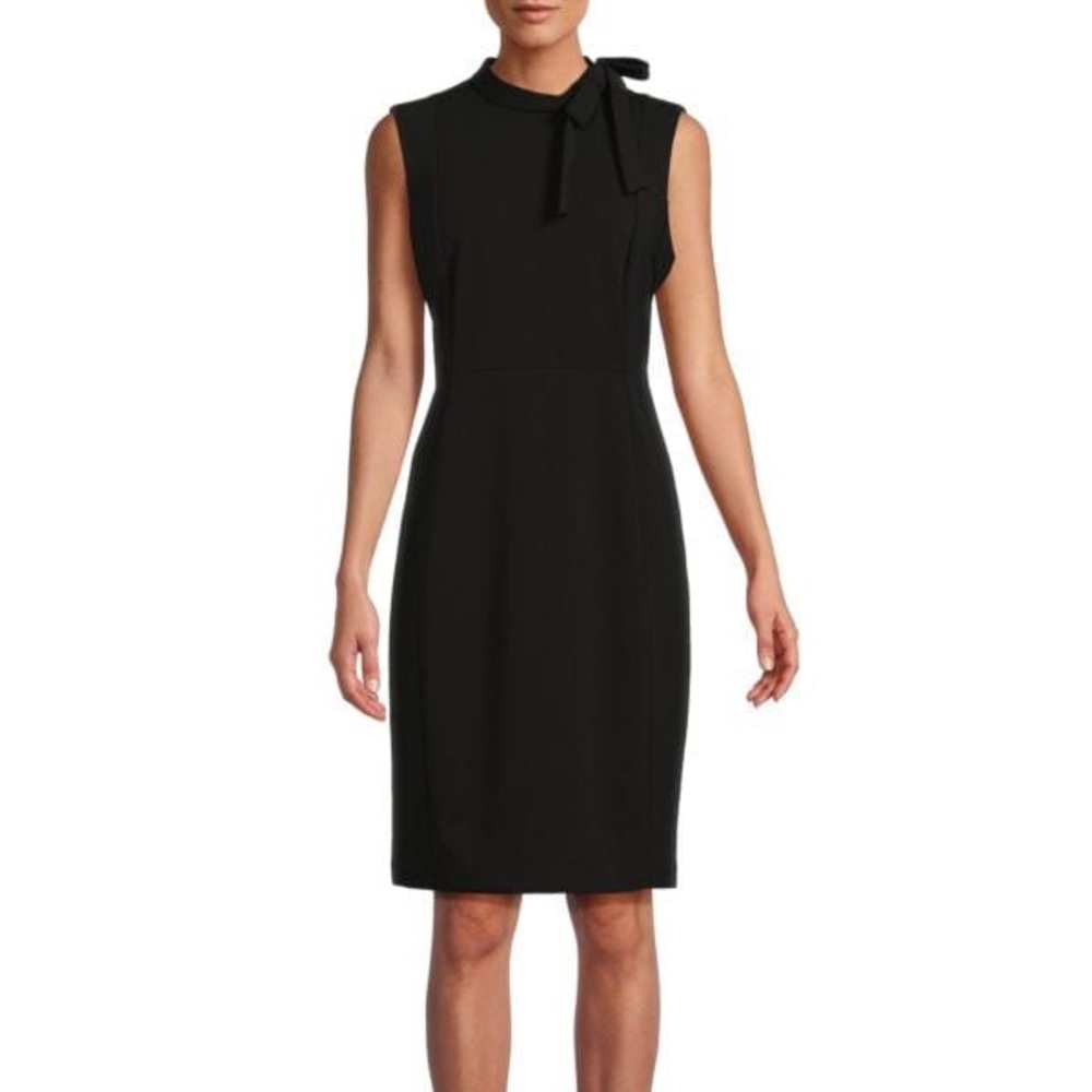 Calvin Klein Crepe Bow Neck Dress